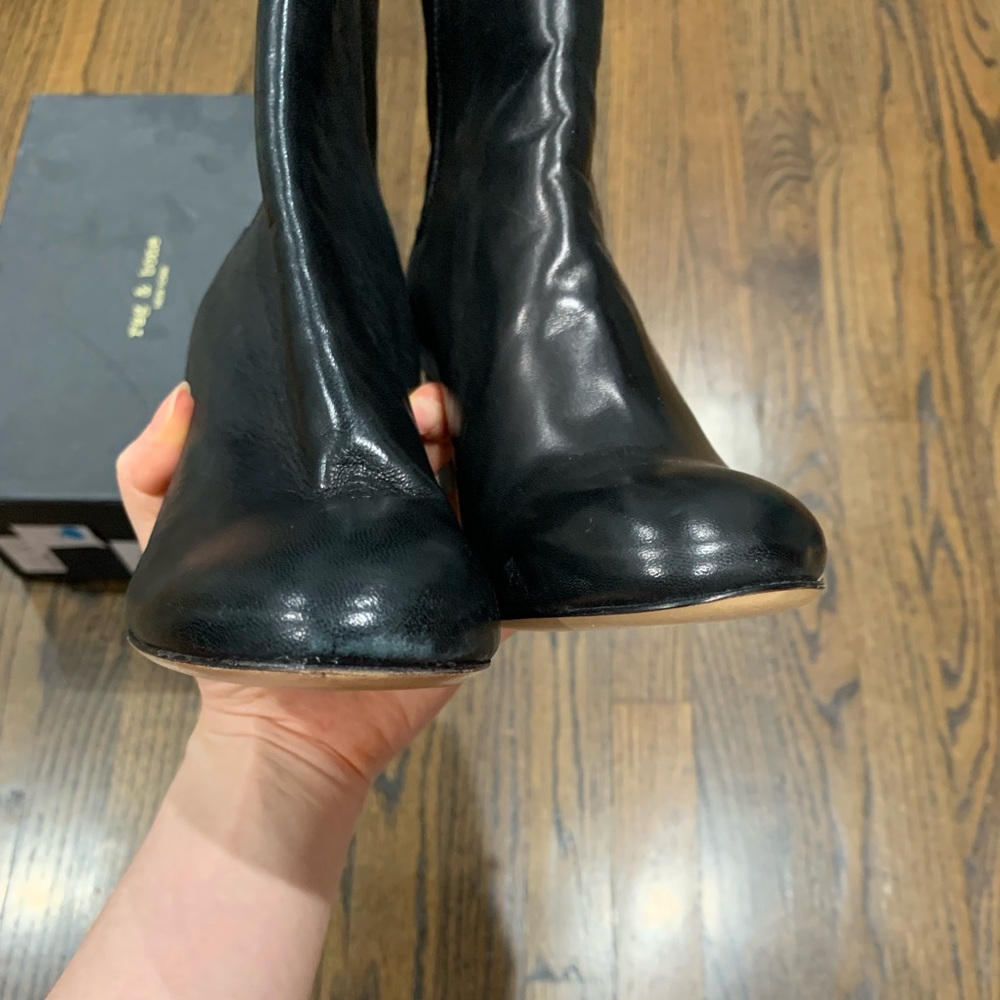New Rag & Bone Black Agnes Leather Boots Women’s Size 35 - Picture 14 of 16